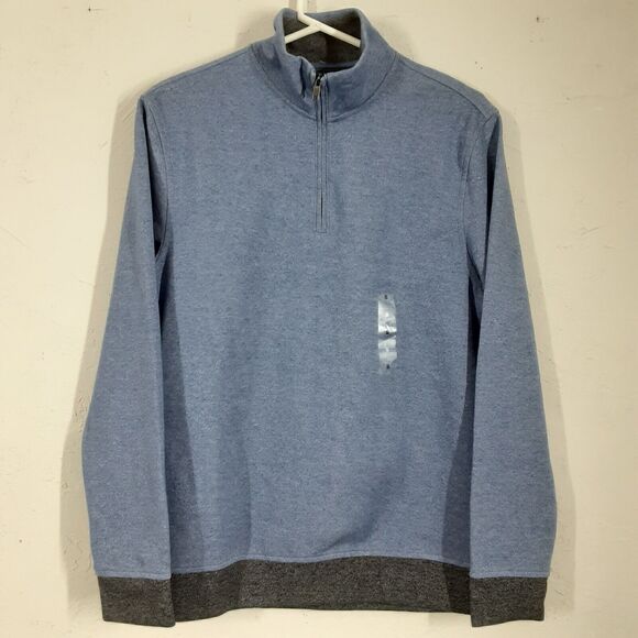 NWT Alfani Adult Mens Small Blue Heather 1/4 Zip Long Sleeve Sweater - Picture 1 of 8